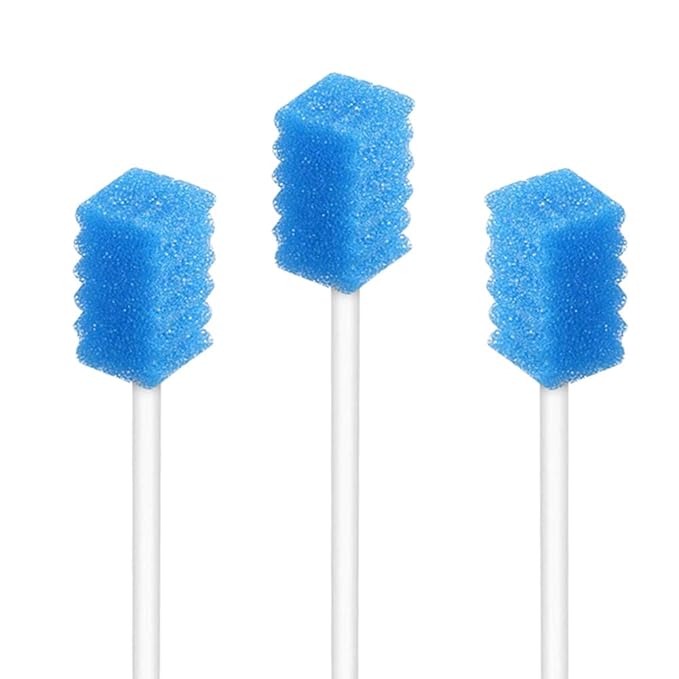 Wellgler's Disposable Care Oral Swabs, Sterile Sponge Mouth Swabs (250pcs, blue)