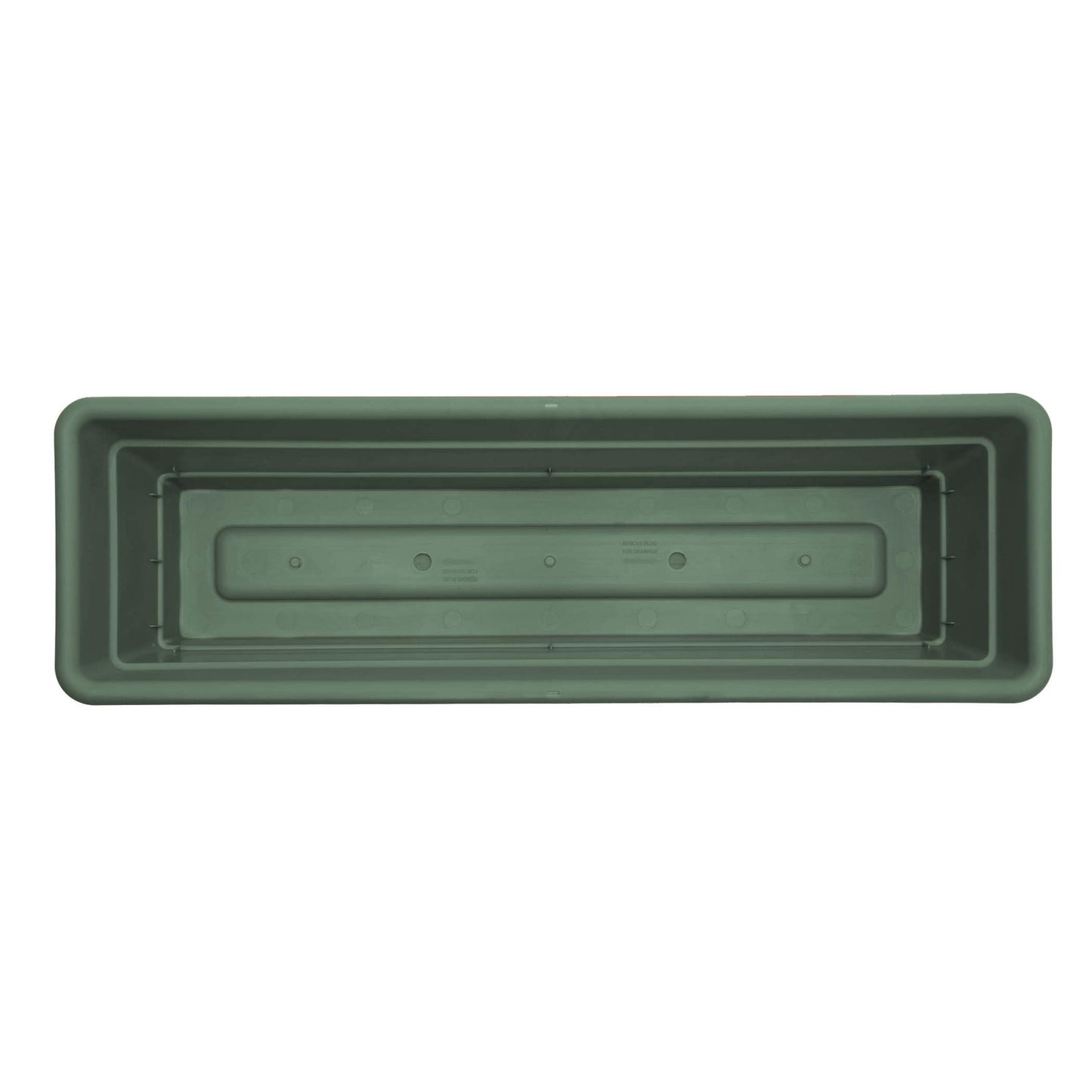 Bloem Dura Cotta 24" Plastic Window Box Planter with Saucer Tray: Indoor/Outdoor, for Windowsill, Ledge, & Tabletop, Basil