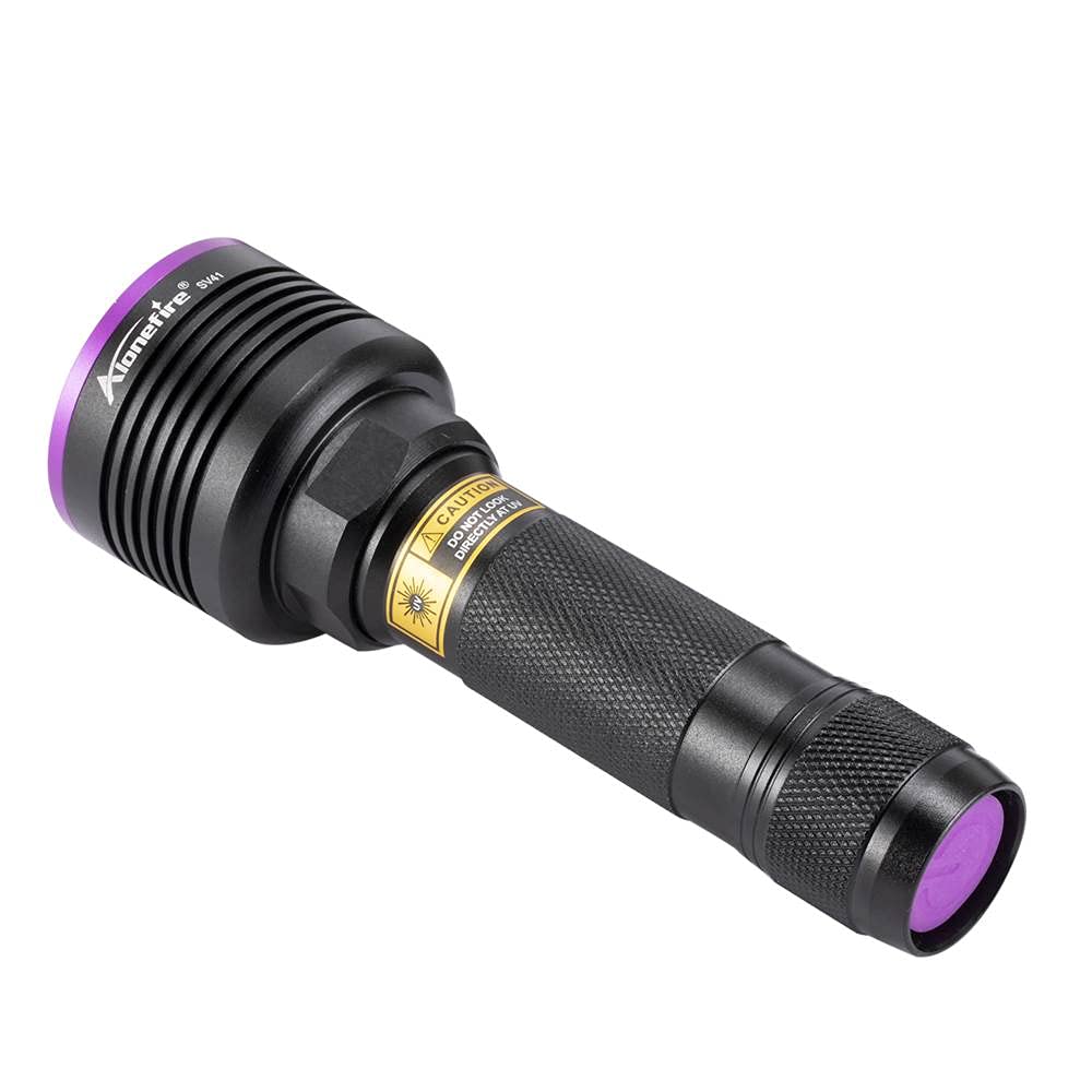 ALONEFIRE SV41 395nm UV Flashlight Light 10W USB Rechargeable Woods Lamp Black Light for Pet Urine Detection, Resin Curing, Scorpion, Fishing, Minerals with UV Protective Glasses, Charger, Battery