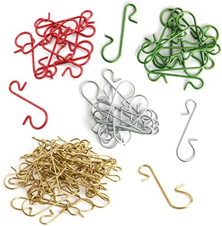 Garneck 300Pcs Shape Hanger Clips for Christmas Tree Decorations Decorative Hooks for Ornaments Plated Christmas Decoration Accessories