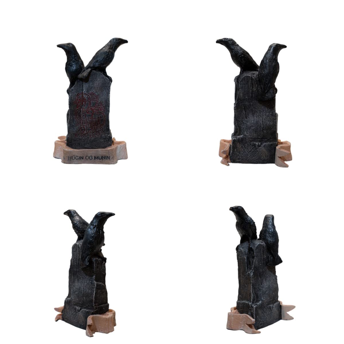 EASCHEER Hugin OG Munin Statue 3" Collectible Figurine Statue Sculpture Figure Crow Bird Model