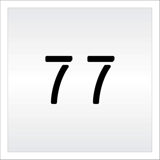 Pavement, Curb, and WheelStop Stencils - 4 inch Double Number Stencil - (77) - 4" x 5.5" x 1/8" (128 mil) - Pro-Grade