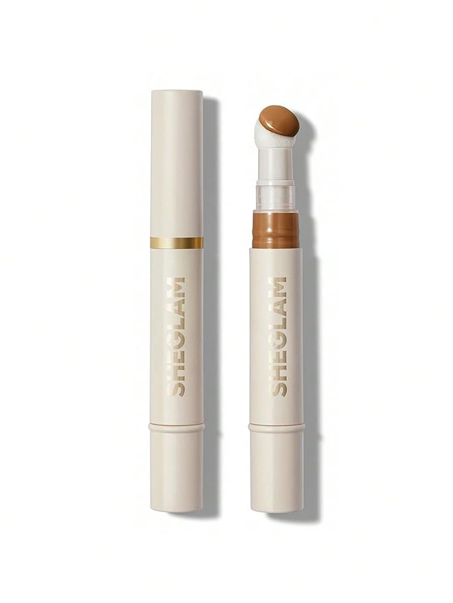 SHEGLAM Complexion Boost Concealer Sponge-Head Applicator Matte Liquid Concealer Long Lasting Brightening Color Corrector Weightless All-Day Long Lasting Hydrating Concealer-Earth
