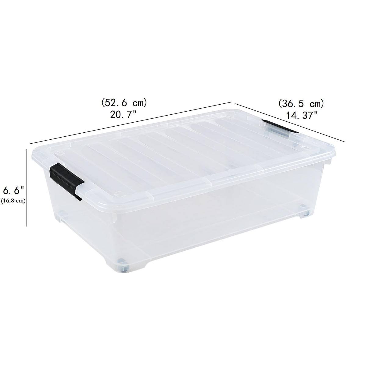 3 Pack 20 Quart Plastic Wheeled Latching Storage Boxes (3 Count)