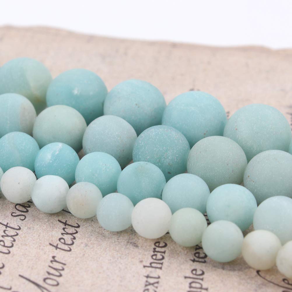 Song Xi Frosted Amazon Stone Beads 6mm Natural Stone Beads for Jewelry Making Gemstone Beads