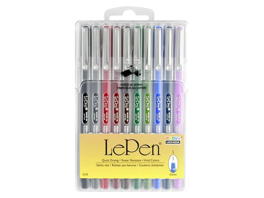 Uchida Of America 4300-10B 10-Piece 0.3 Point Size Le Pen Drawing Pen Set