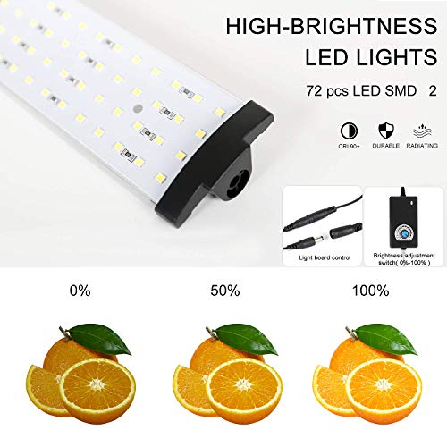 16''x16'' Photo Studio Light Box Photography with LED Lights, Portable Photo Background Shooting Tents with 4 Backdrops（Black, White, Blue,Green） - size: 16''×16''