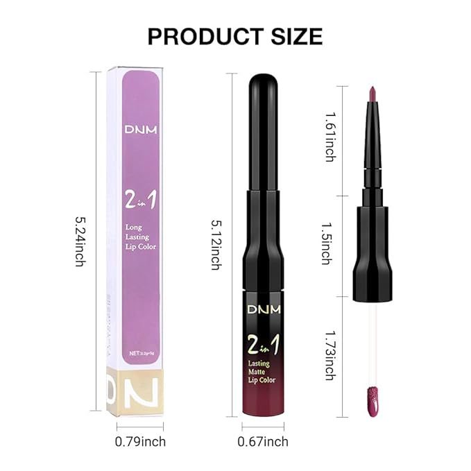 evpct 1Pcs Hot Mauve Matte Lip Liner & Liquid Lipstick Stain Makeup Set for Women, Hot Mauve Lip Liner Stain Long Lasting Waterproof Smudge Proof, Cruelty Free Lip Stick Makeup 24 hours originales, 63