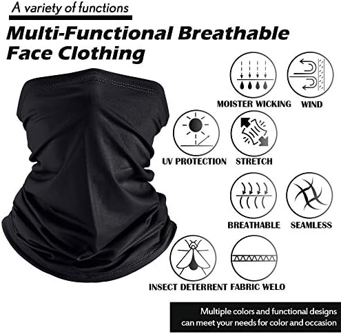 6 Pieces Ski Mask for Men Neck Gaiters Scarf Face Covering Balaclava Winter Cycling Running Fishing Masks Windproof Bandana (Black, Gray, White,6 Pieces)
