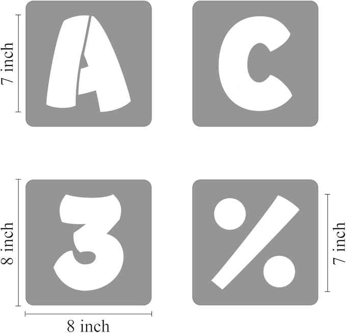 REOLAN 7 Inch Letter Stencils for Painting - 42 Pack Alphabet Letter and Number Stencil Templates with Signs for Painting, Reusable Letters and Numbers Stencils for Chalkboard Wood Signs & Wall Art