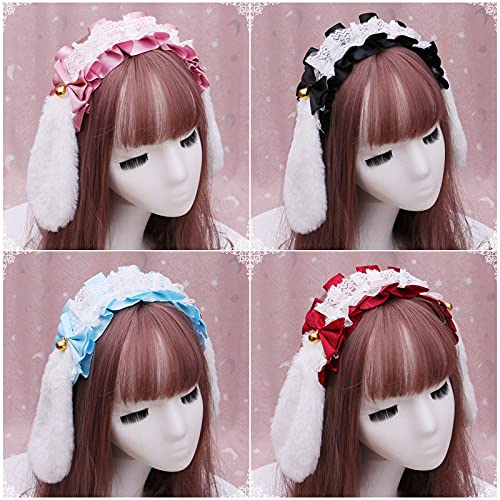 Faylay Cosplay Women Plush Furry Bunny Ears Headwear Accessory Rabbit Headband - color: 6-bjjht With Tail
