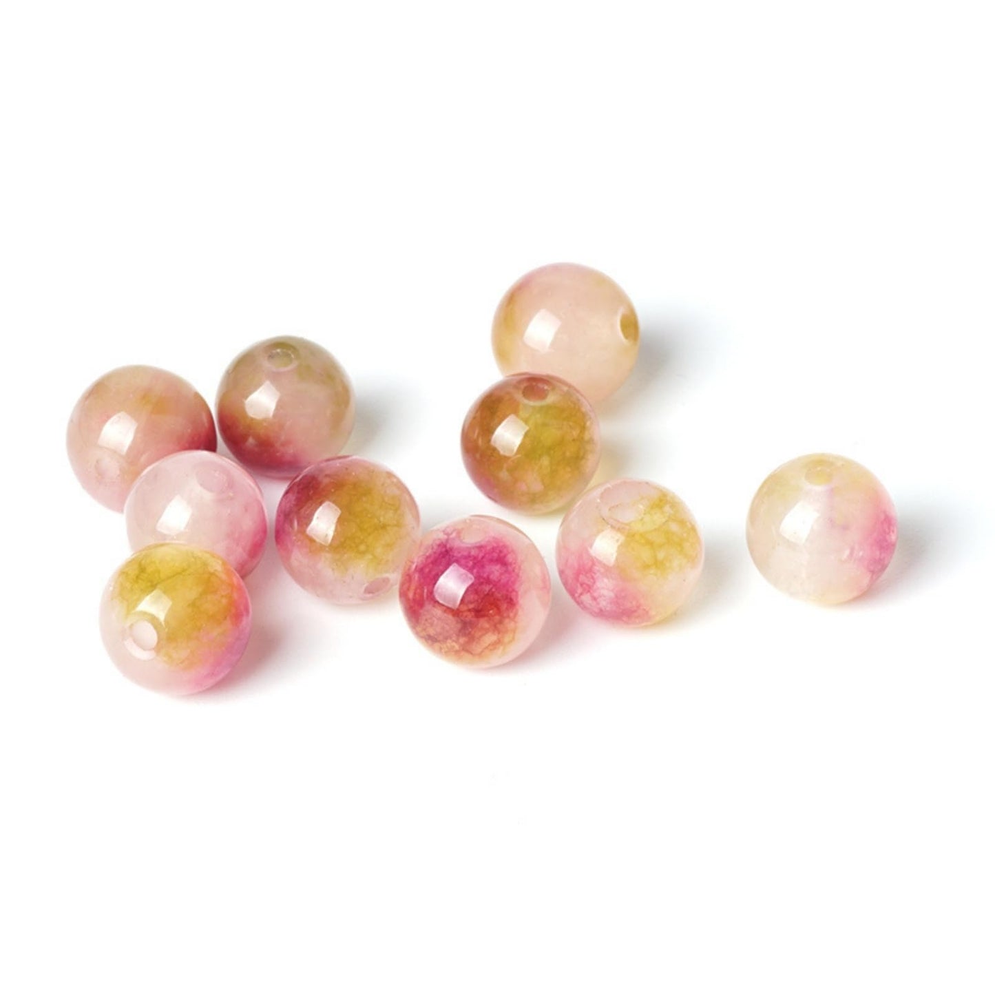 100Pcs Natural Stone 6mm Rose Red Jasper Round Loose Gemstone Energy Healing Beads Hole Size 1mm DIY Smooth Beads for Bracelet Necklace Earrings Jewelry Making
