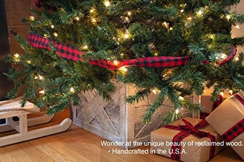BARNWOODUSA Christmas Tree Collar or Box Made of Reclaimed Wood Rustic Skir