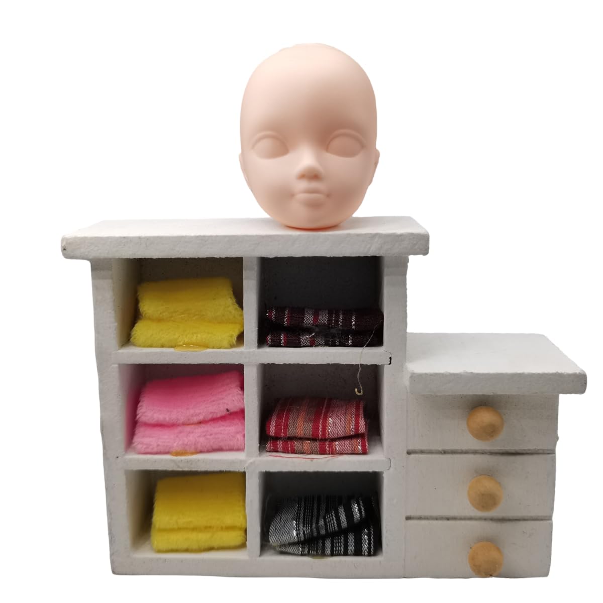DoubleWood 10pcs 1/6 Doll Head Soft Plastic Doll Repainting Practice Makeup White Double-fold Eyelid DIY Heads for BJD Make Up