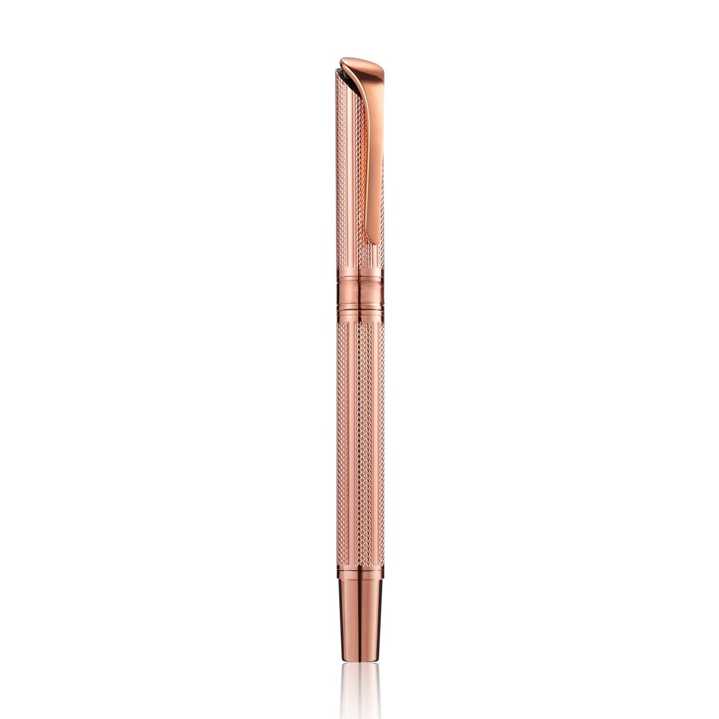 Penneed Rollerball Pen Liquid Ink Pens for Women Luxury Box Gel Pen Black Ink Fancy Pen Refillable for Executive, Office, Professional, Birthday Gift G5 (Rose Gold)
