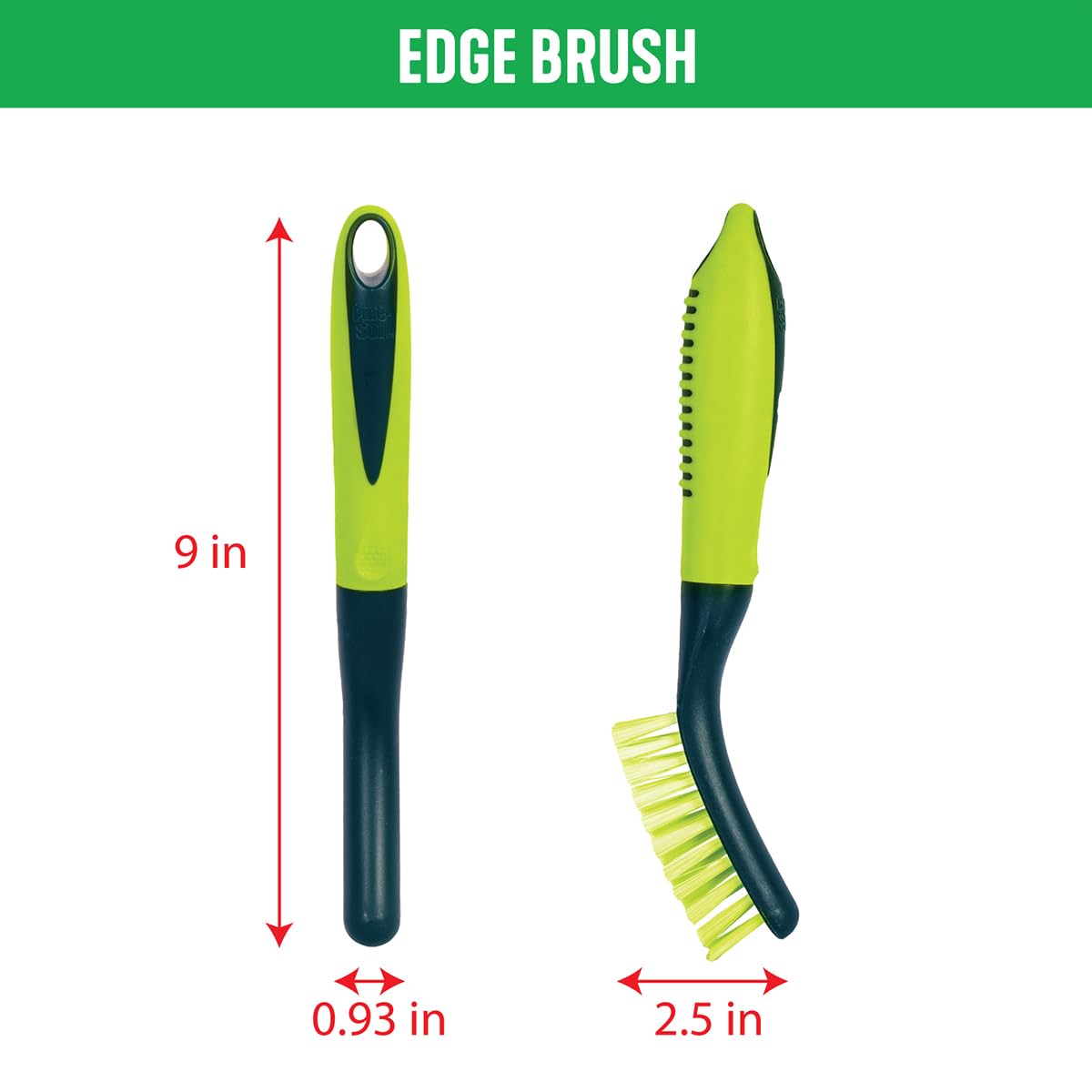 Pine-Sol Scrub Brush Set - Long Handle Cleaning Brushes with Heavy Duty Bristles and Comfort Grip - Scrubbers for Kitchen, Household, and Dishwashing, 5 Pieces