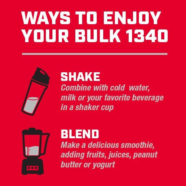 GNC Pro Performance Bulk 1340 Mass Gainer Protein Powder, 50g, Gluten Free, Whey, Creatine, BCAA, 3rd Party Tested, Muscle Recovery & Growth, Micronutrients, Strawberries and Cream, 9 Servings