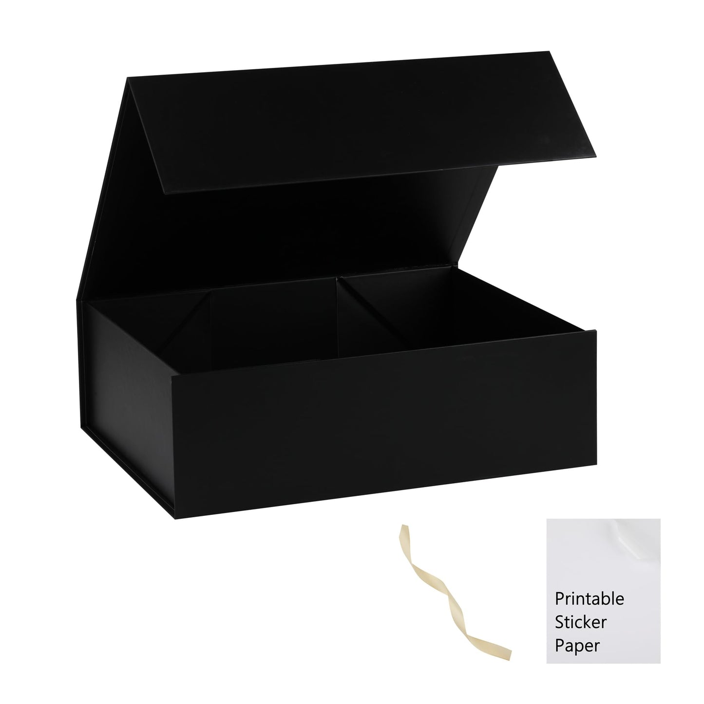MUMUPACK Black Gift Box,13x11x5.3 Large Gift Boxes With Lids For Presents Includes Ribbon And Diy Printable Sticker Paper,Bridesmaid Proposal Box,Magnetic Gift Box For Birthday,Wedding,Graduation
