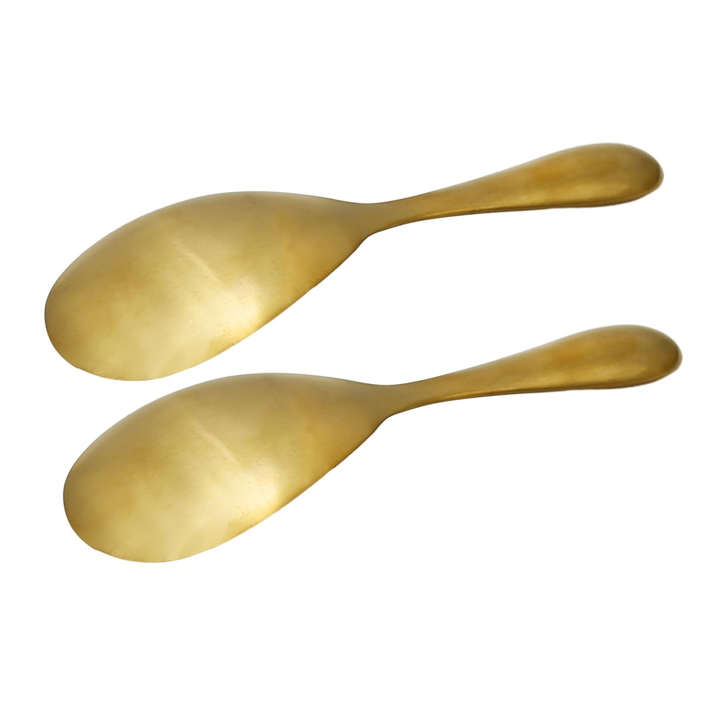 2 Pack 8 Inch Stainless Steel Rice Spoons, Thickened Heat Resistant Serving Spoon, for Kitchen, Gold