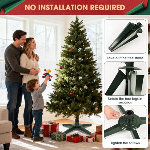 Metal Foldable Christmas Tree Stand Base,for up to 7.8Ft Christmas Trees