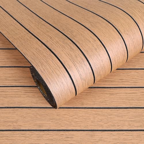 VEELIKE 30''x118'' Cherry Wood Wall Panels Peel and Stick Slat Wood Panel Vinyl Roll for Living Room Bedroom Farmhouse Self Adhesive Removable Slat Wall Paper for Accent Walls TV Background Ceiling - size: 30" x 118"