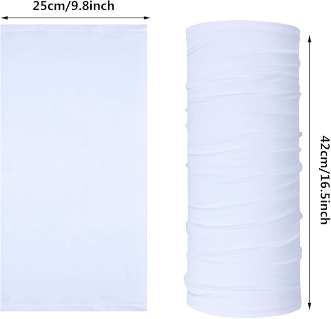 Geyoga 6 Pieces Winter Face Mask for Men UV Protection Mask Sunscreen Breathable Windproof Neck Gaiters Scarf Fishing Cycling Running (White)
