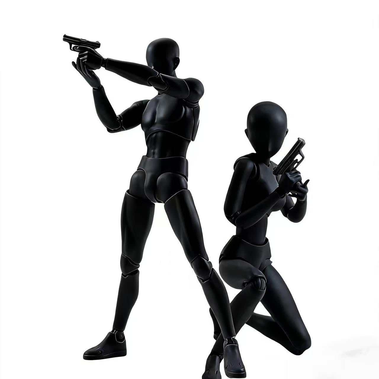 Artists Manikin Art Mannequin Figures Supplies Drawing Tools,Small Drawing Figure Model for Action Figure,Set Sketching,Painting(Black-Female)