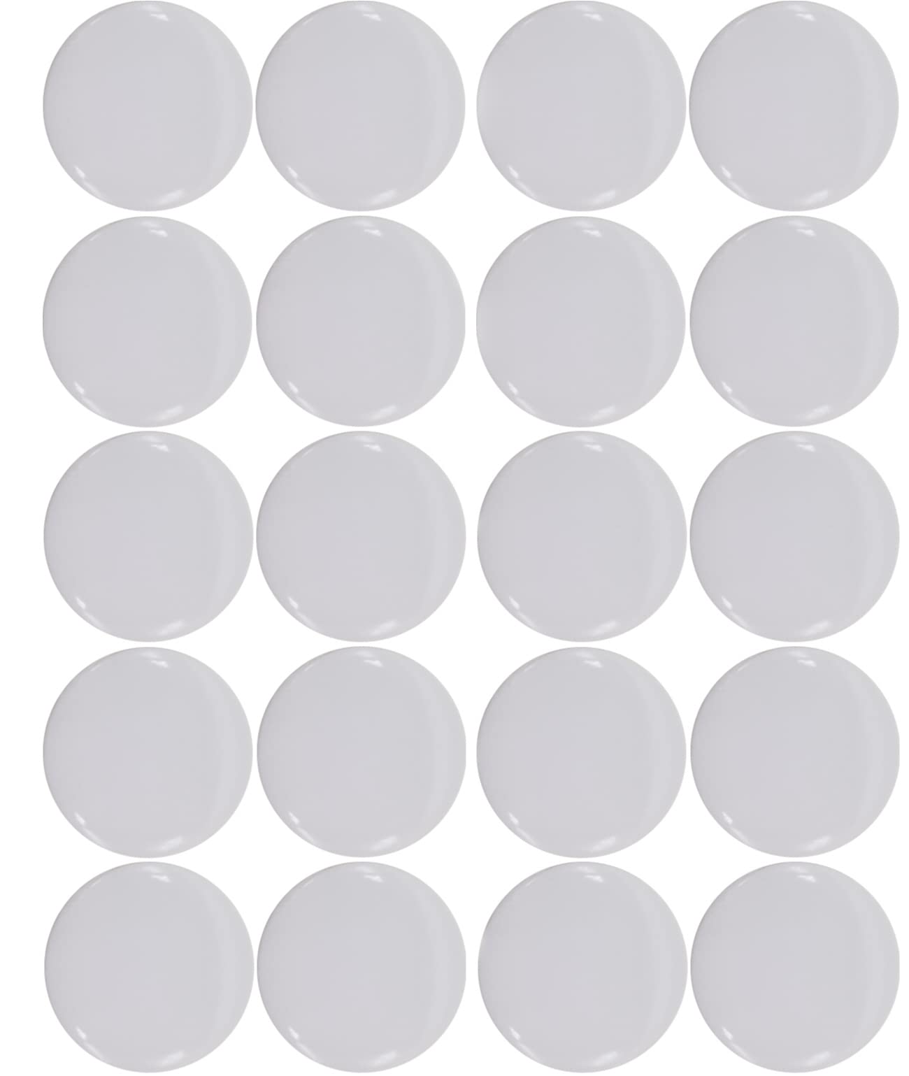 Plain white pinback buttons for DIY crafts - pack of 20 - GLOSSY (standard size, 2.25")