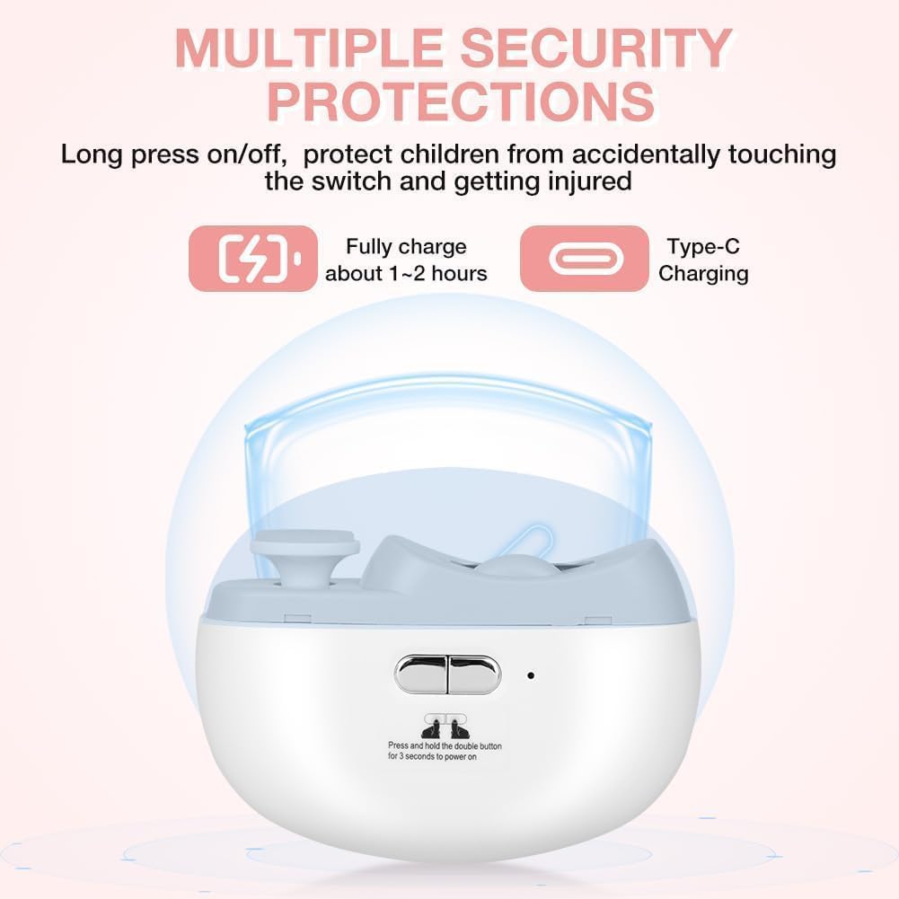 Electric Nail Clippers,2026 New 3-in-1 with LED Light & Polishing 2 Adjustable Speeds for Nail Trimmer for Suitable for Adults, Seniors and Baby