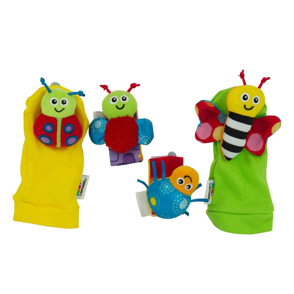 Lamaze Gardenbug - Baby Foot Finder Socks & Wrist Rattle Set - Sensory Development Toys - Newborn Baby Essentials