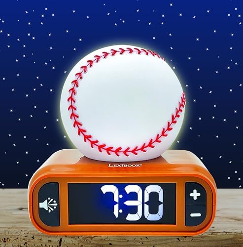 LEXiBOOK, Baseball Nightlight Alarm Clock, RL800BL