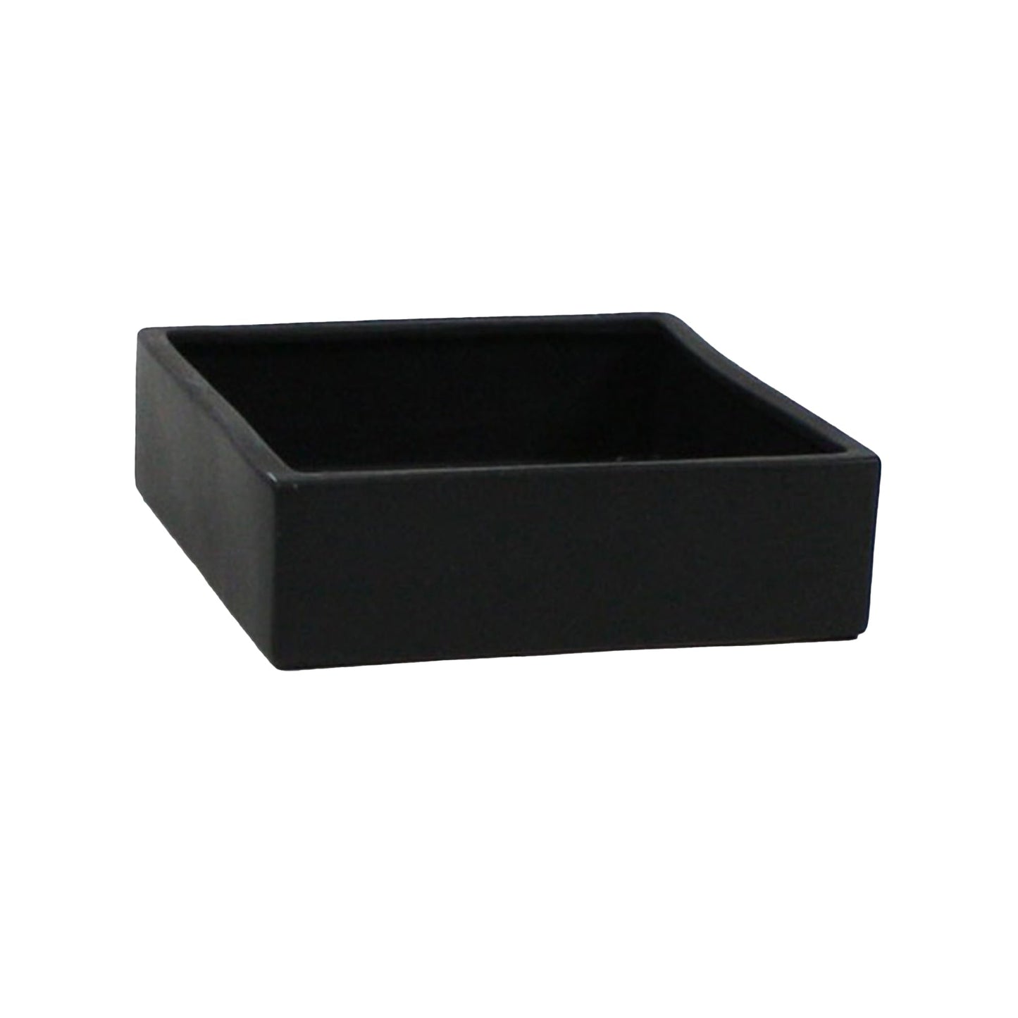 WGVI Black Square Ceramic Vase, Width 10", Height 4", Elegant Morden Short Square Pan Floral Succulent Planter Terrarium Pot Container Tabletop for Accent Home Decor 1 Piece