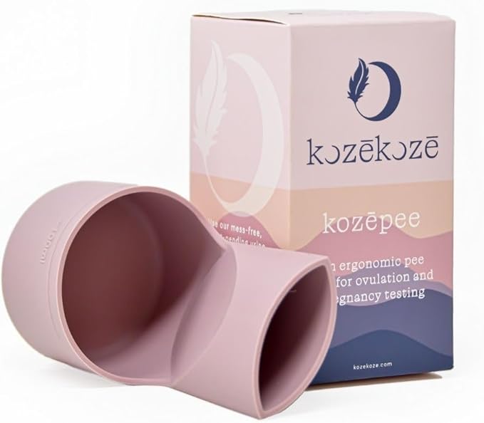 kozēpee Fertility No-Mess Ergonomic Pee Cup, Reusable Urine Cup for Ovulation, Pregnancy, & Home Fertility Tests, Easy to Use & Clean