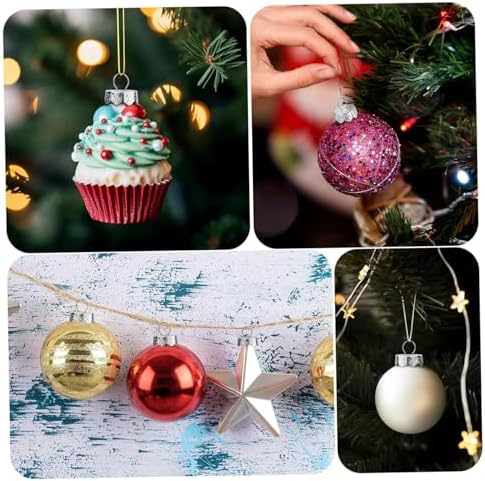 Ornament Caps 100Pcs Secure Metal Christmas Ornament Hooks Replacement Hangers for Christmas Tree, Porcelain, Ceramic or Glass Decoration, 20mm, Silver