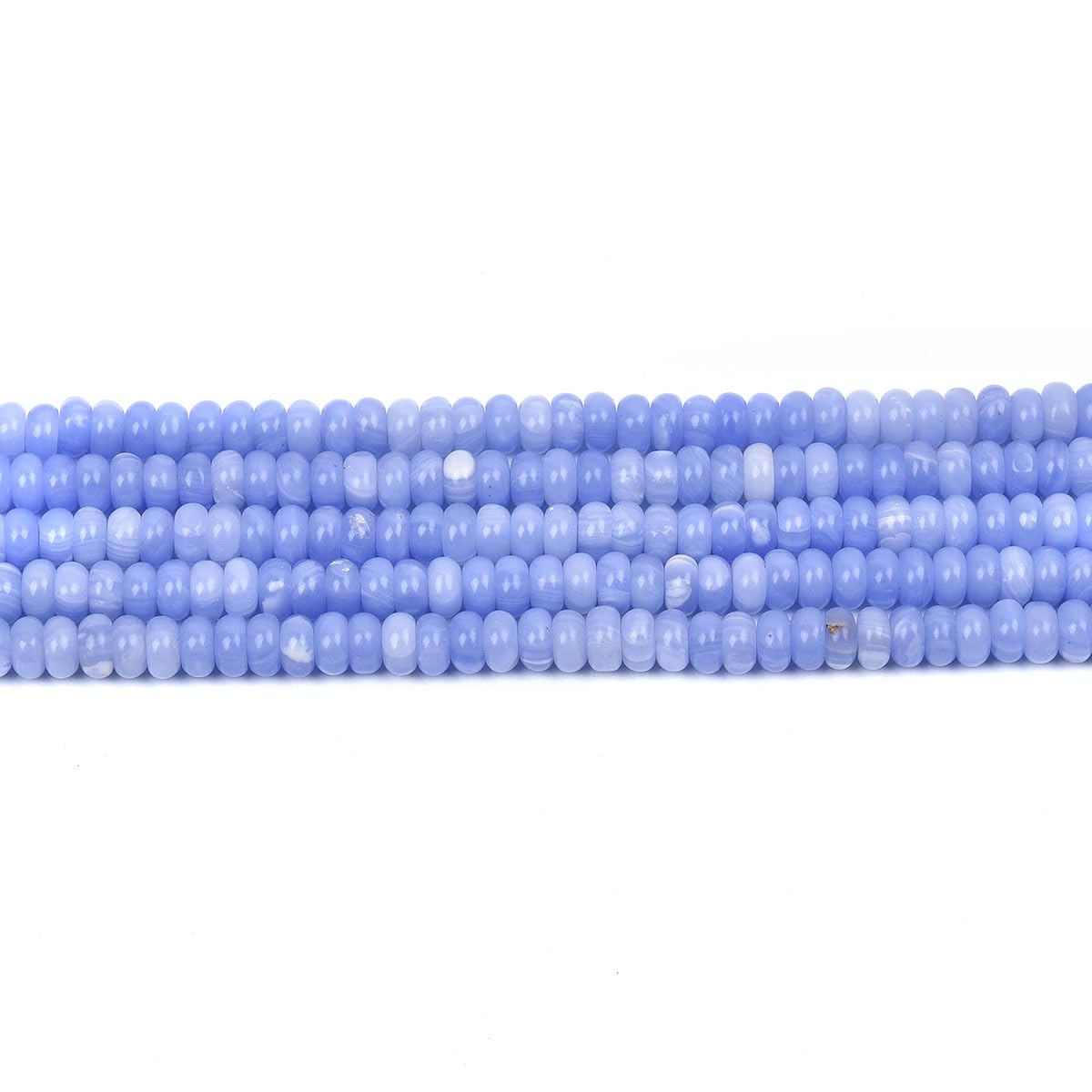 160pcs 4x2mm Blue Lace Agate Disk Rondelle Spacer Stone Semi Precious Gemstone Loose Beads for Jewelry Making 15 Inch
