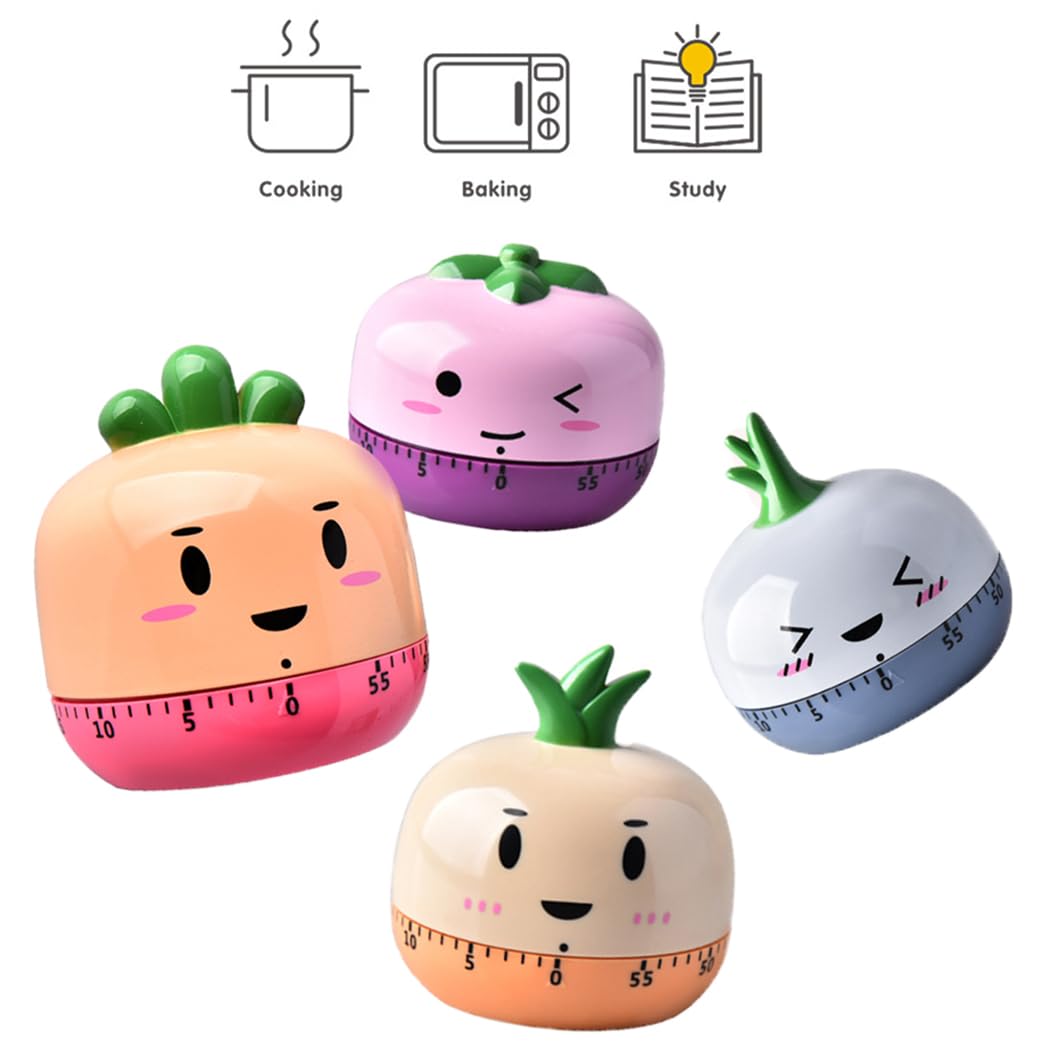 Ranvi Mechanical Cooking Timer, Cute Kitchen Timing Tool for Cooking Baking(Carrot Orange)