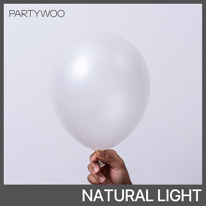 PartyWoo Pearl White Balloons 85pcs Different Sizes Pack of 18 12 10 5 Inch Metallic White Latex Balloon Arch Kit Garland for Wedding Graduation Baby Shower Birthday Party Decorations White-Z30