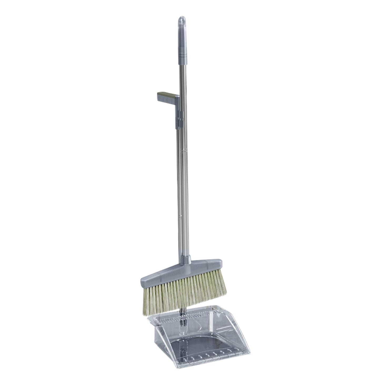 HEEPDD Broom Dustpan Set, for Efficient Home Office, 33.9 Broom and 29.5 Dust Pan Kit for Easy Use Dustpan Set, PP Material, Long Handle Nan Household Daily Necessities (Gray)