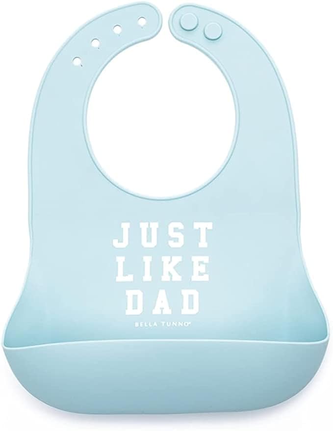 Bella Tunno Wonder Bib - Adjustable Silicone Baby Bibs for Girls & Boys, Durable and Waterproof BPA Free Silicone, Just like Dad