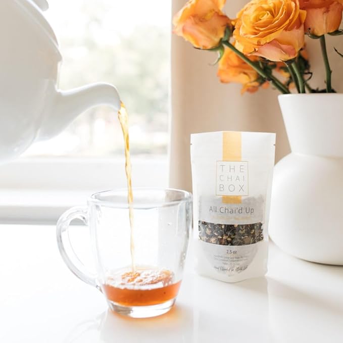 The Chai Box - Chai - Makes 25 Servings - Featured in Oprah's Favorite Things - Premium Traditional Loose Leaf Masala Chai - Black Tea w/Ginger, Clove, Cinnamon, Cardamom, & Fennel - Single-Origin - 2.5oz