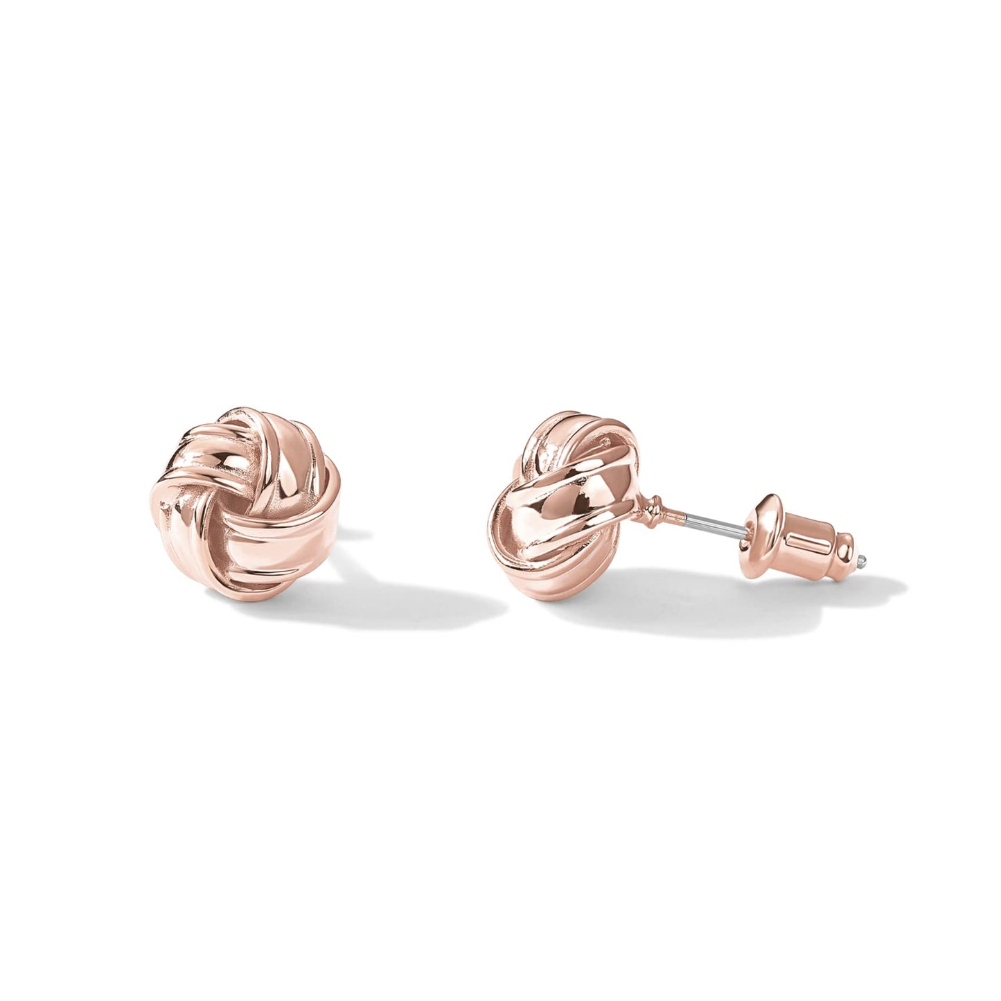 PAVOI 14K Rose Gold Plated 925 Sterling Silver Post Love Knot Stud Earrings | Gold Earrings for Women