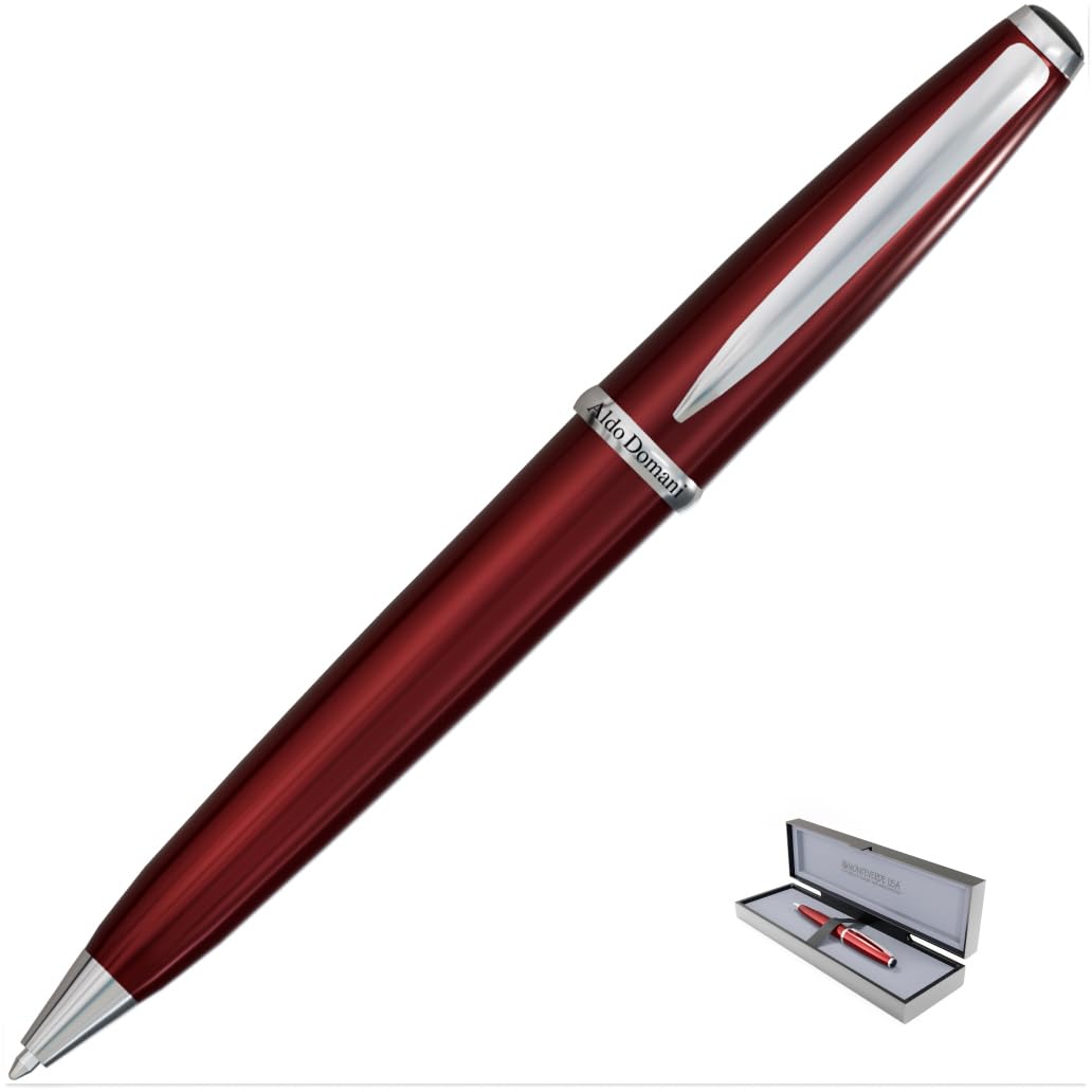 Monteverde USA Aldo Domani Ballpoint Pen - Red, Italian Luxury Design, Smooth Writing