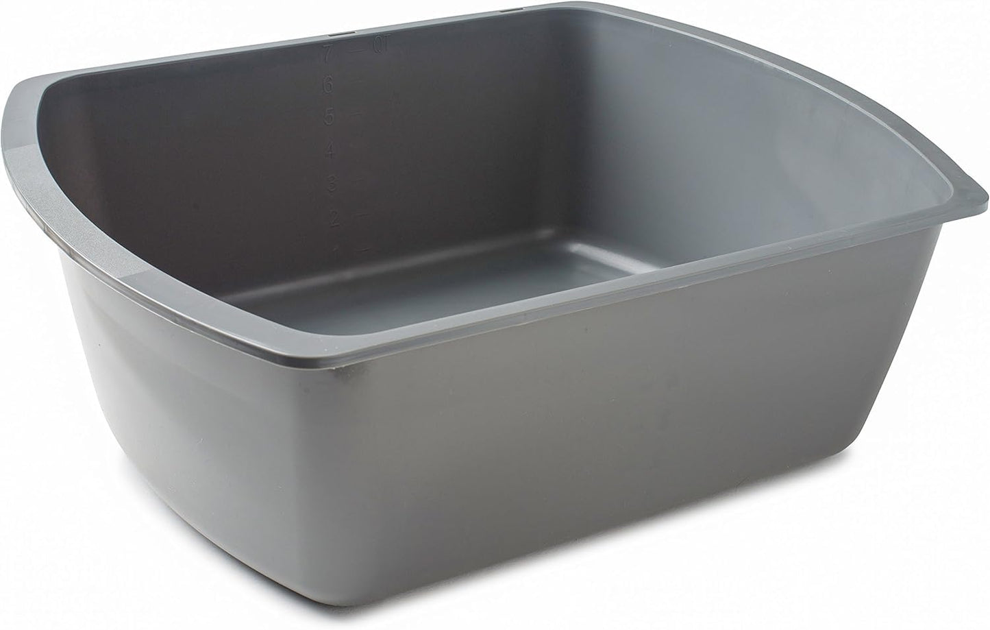 Vakly Wash Basins – Rectangular Plastic 7-Quart Graduated Hospital Soaking Tub with Markings – Small Portable Washbasin for Face Washing, Cleaning, Foot Bath, Dishes, Laundry & Bedside Care