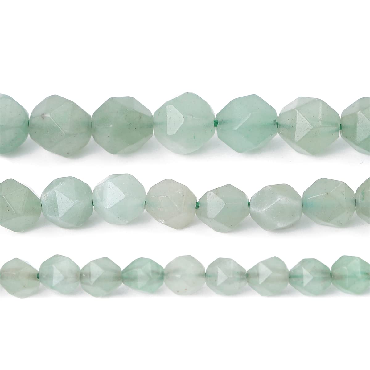 BEADIA Faceted Natural Green Aventurine Jade Stone Round Beads 6mm 36cm/Strand for Jewelry Making