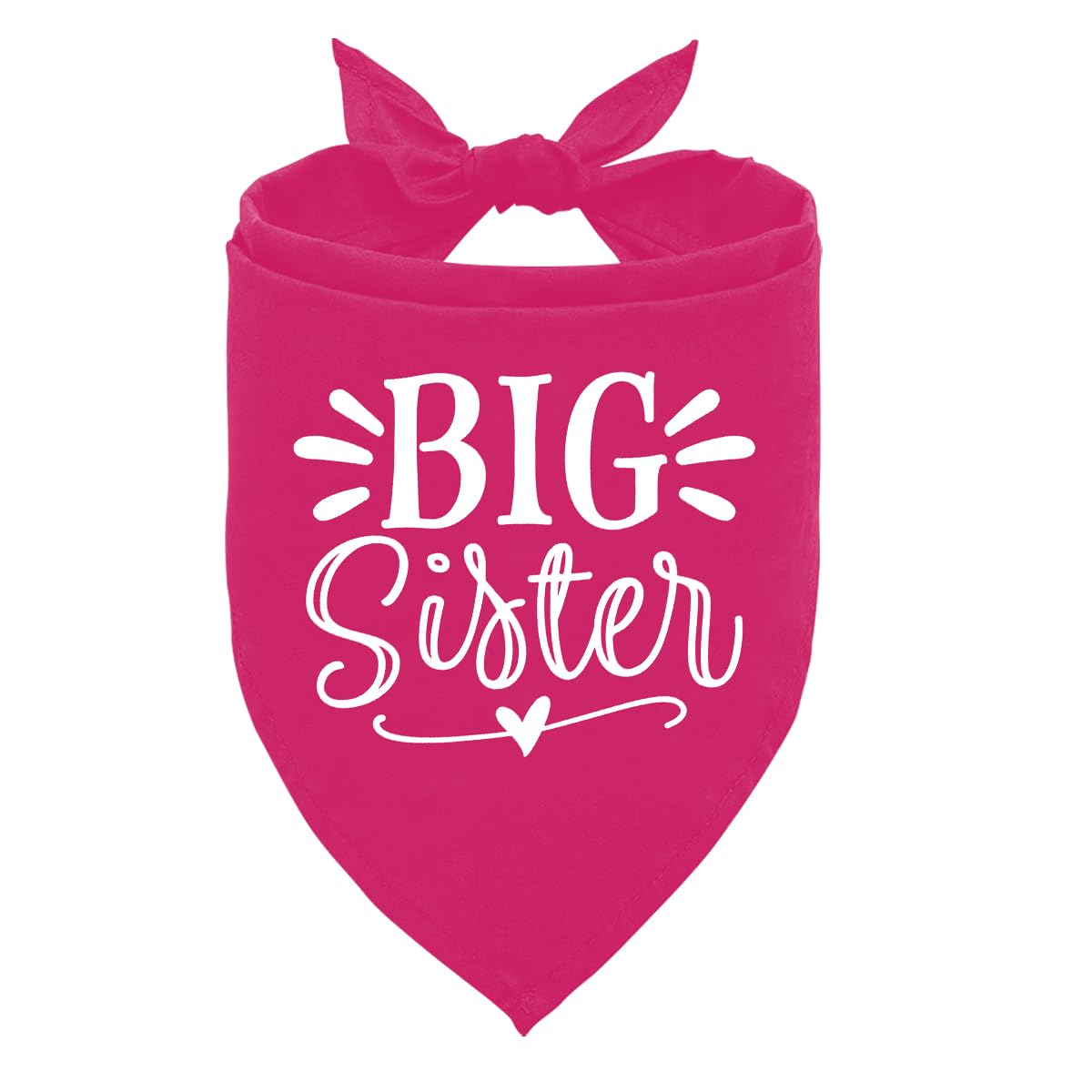Big Sister Dog Bandana, White Pet Triangle Scarf Accessories, Pet Bandana for Large Dogs, Baby Announcement Dog Bandanas (L)