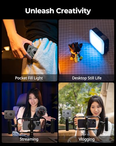 SMALLRIG Vibe P96 Pro Led Video Light, Portable Camera Light for Photography, Cold Shoe Light, CRI95+, 2500-6500K, 5 Effects, Fill Light Accessories for Content Creator, Streaming Black