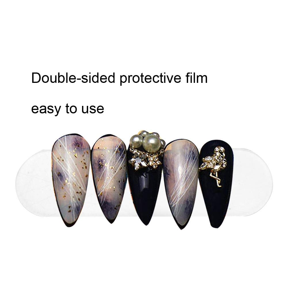 Nail Art Display Stand Holder, 50pcs Self-adhesive Transparent Acrylic Fake Nails Display Stand for Nail Color Chart