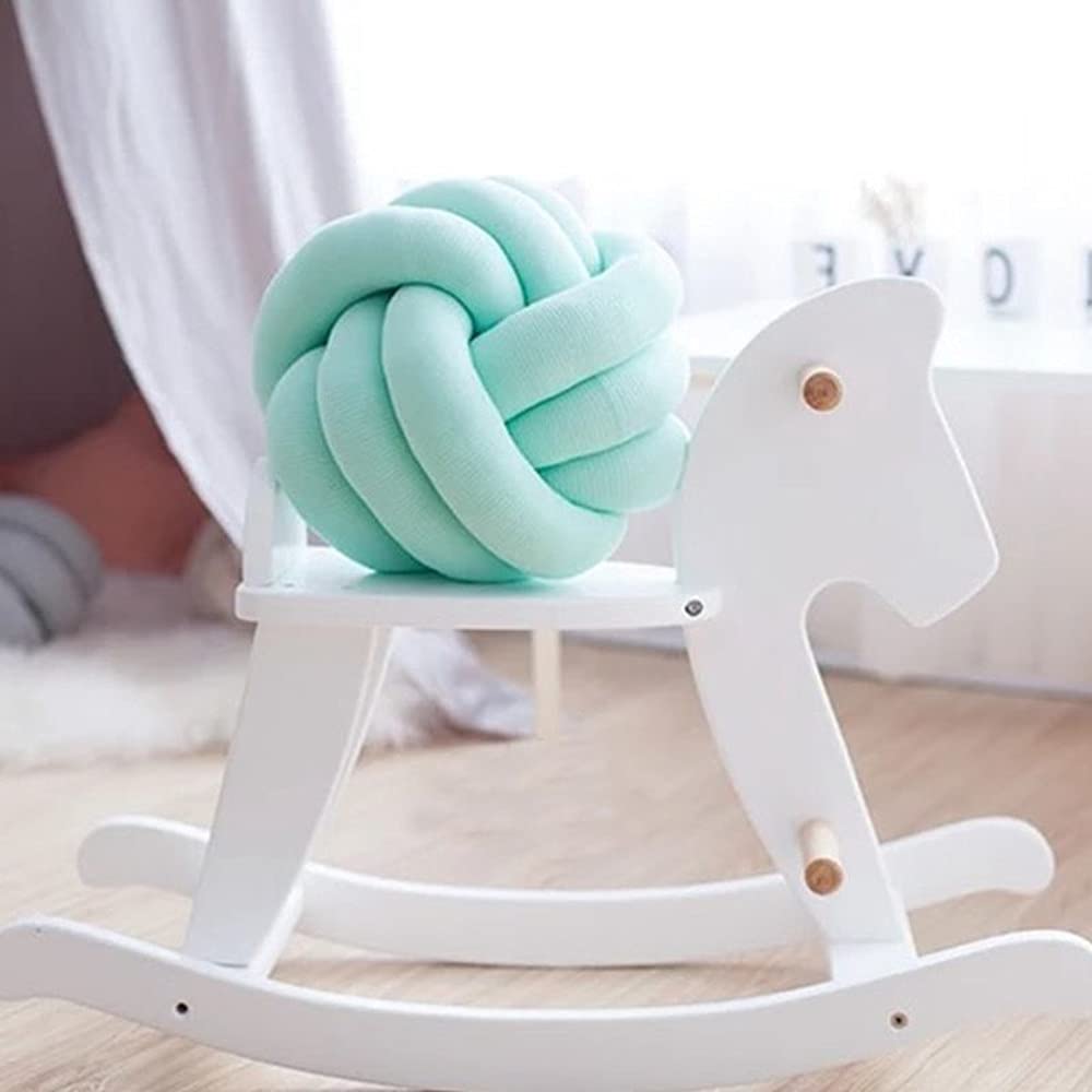 PUXU Knot Pillow Ball Round Cushion Pillows, Children Room Decoration Plush Toys Calming Stress Relief Toy (Mint,8.5in/22cm)