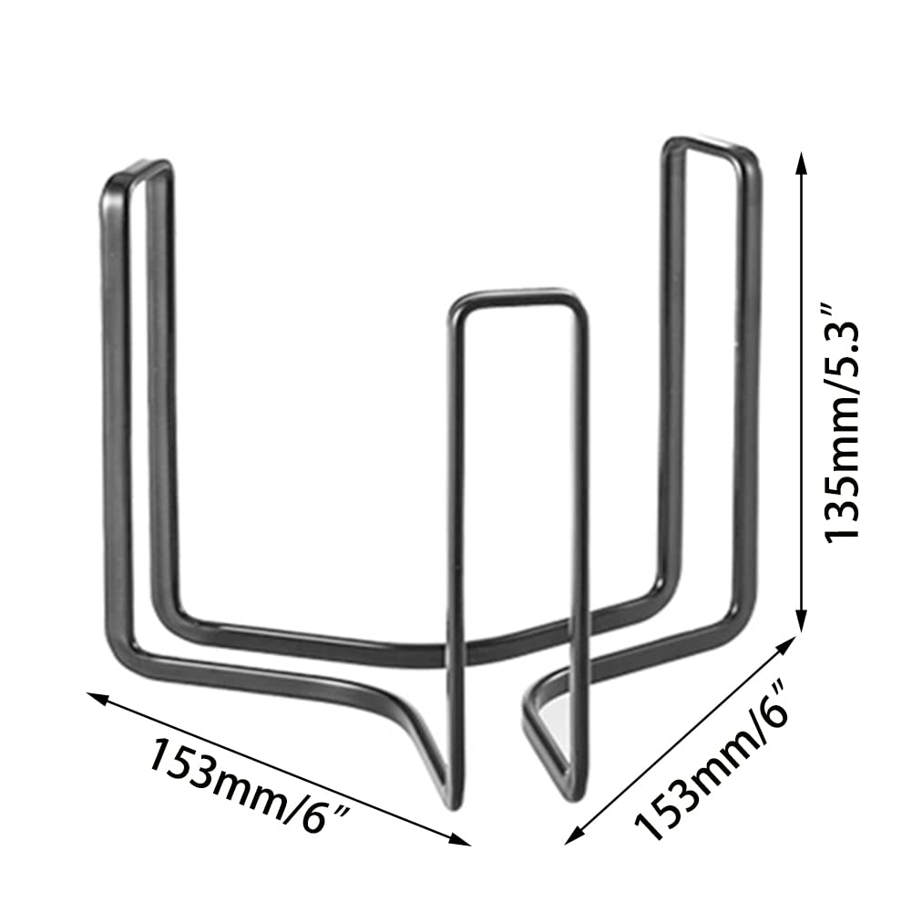 MINGFANITY Dinnerware Bowl Plate Holder Fit for 6.5 Inches Diameters Bowl, Metal Bowl Storage Dying Display Rack for Kitchen Drawer, Countertop, Cabinet, Shelf, Cupboard (Black, Small 4PCS)