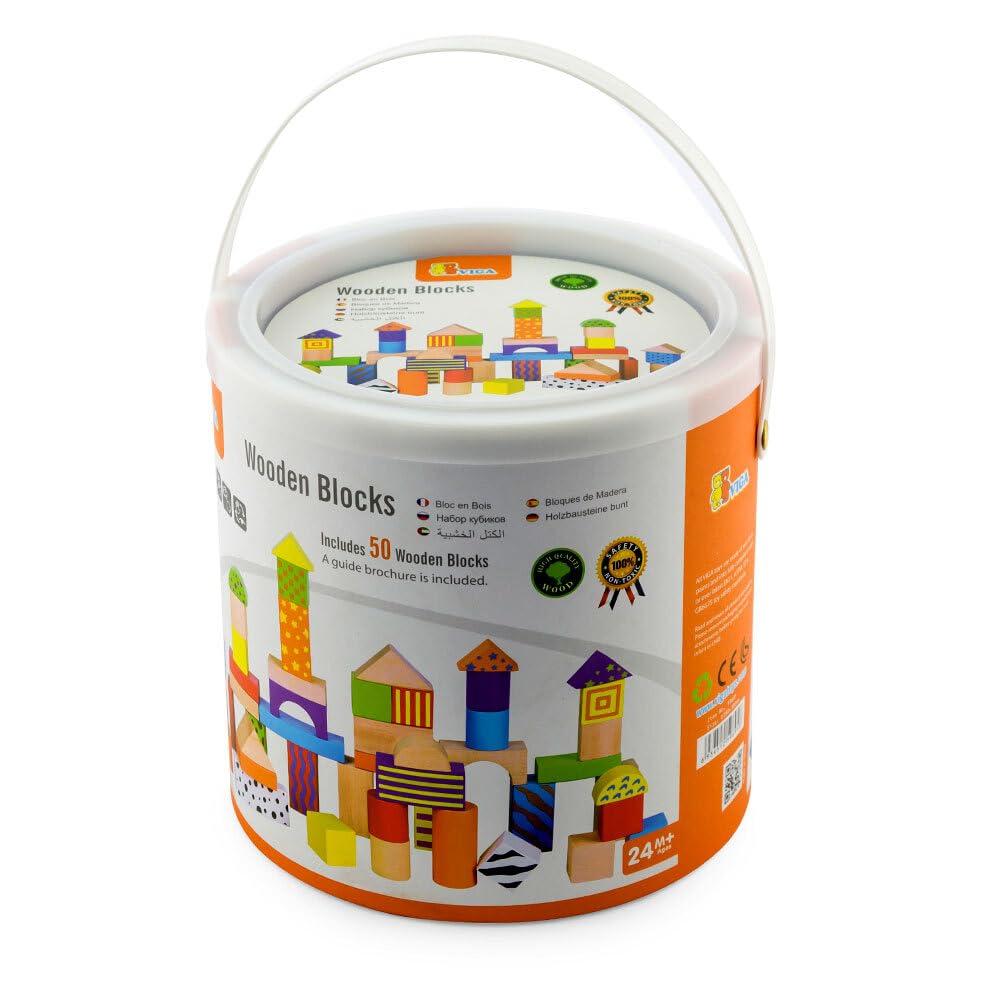 The Original Toy Company 50 Wooden Blocks Tub